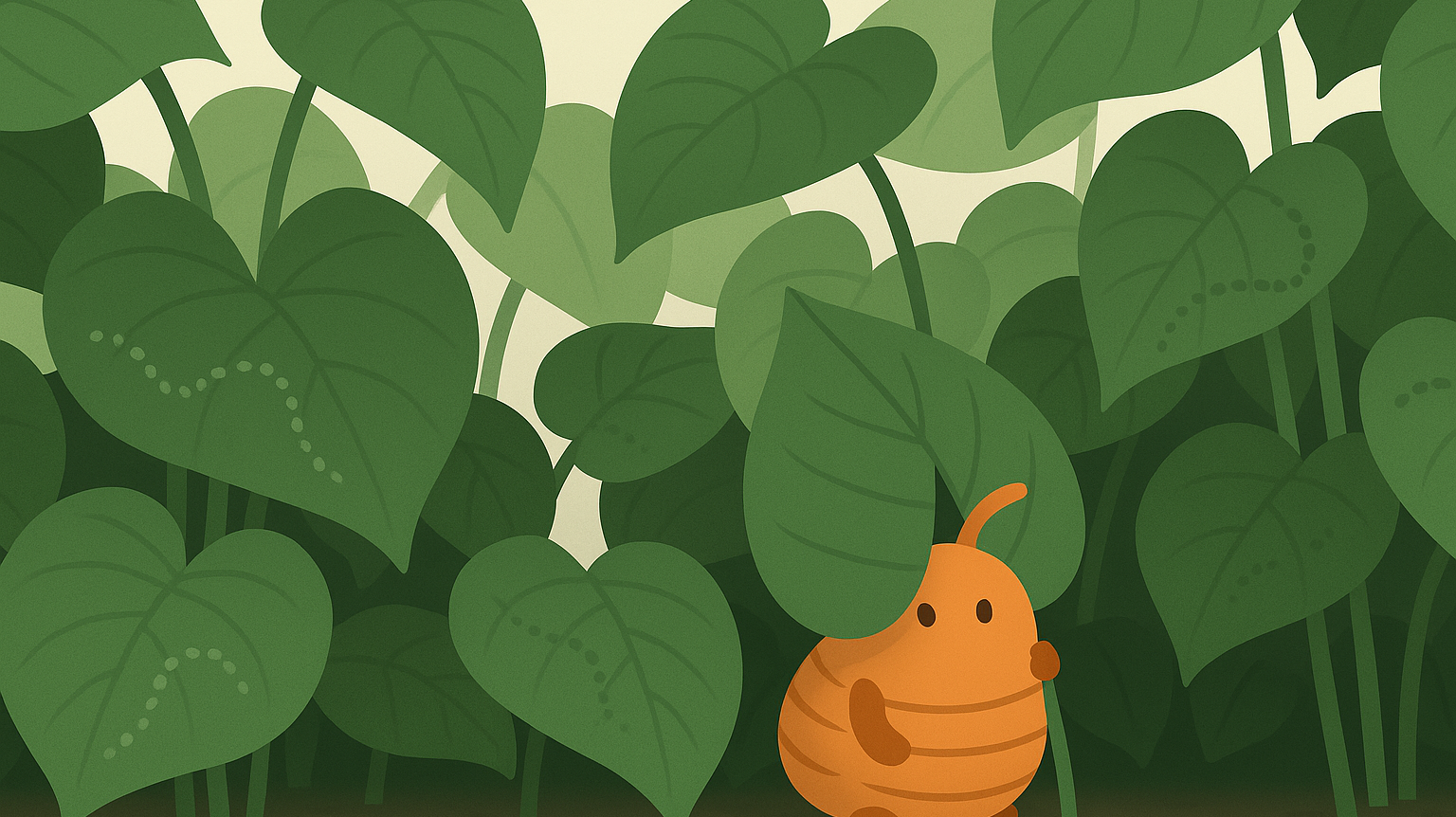 Predatory mite hiding behind a leaf in dense Aroid foliage showing why beneficial mites seem to disappear after release