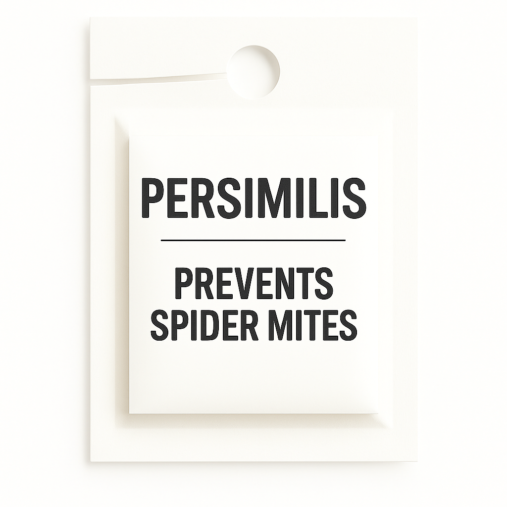 White predatory mite prevention sachet filled with Persimilis mites. These mites treat spider mites in humid conditions.