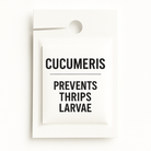 Cucumeris sachet labeled ‘Prevents Thrips’ for biological pest control in plants.