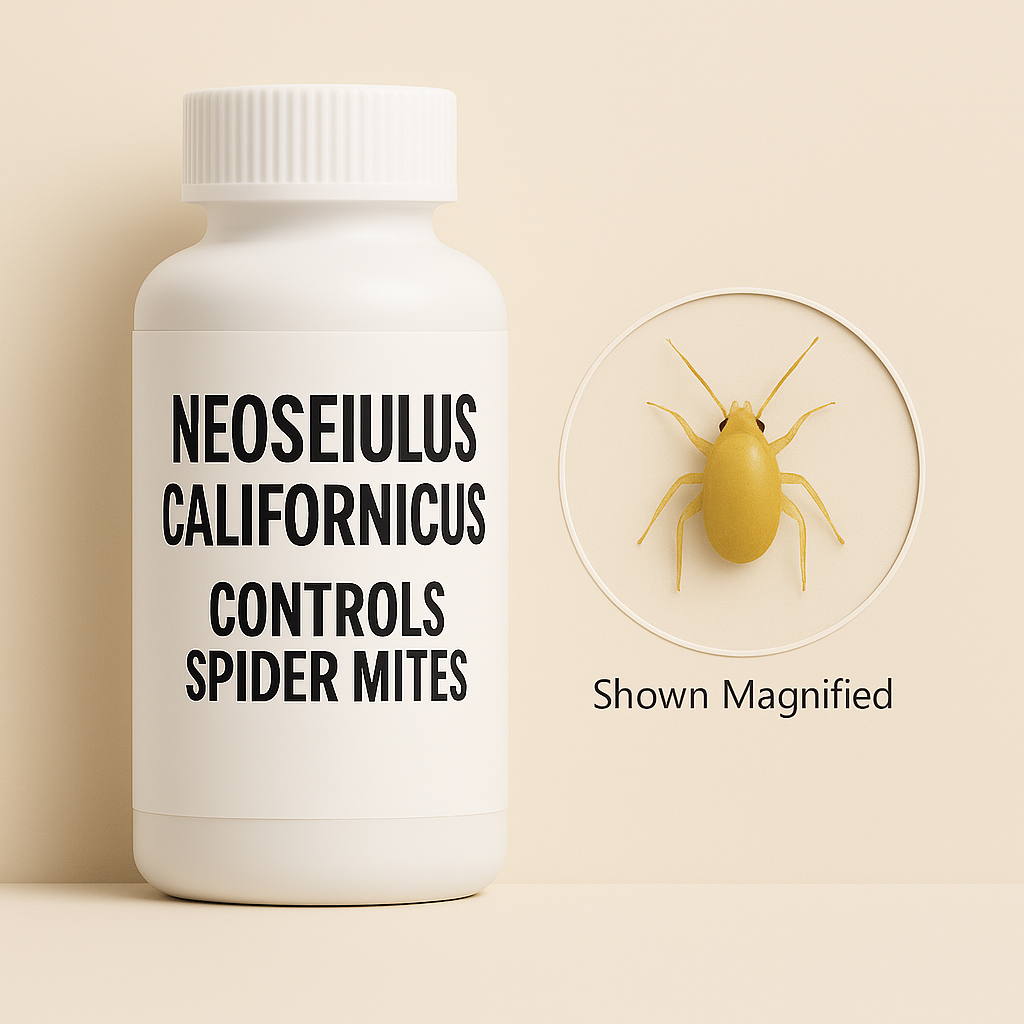 Bottle of spider mite treatment. 