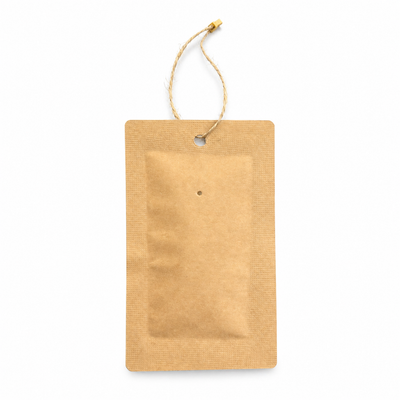 Kraft paper sachet filled with predatory mite eggs and larve prepared to be a broad application pest preventative 