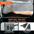 VEVOR Grow Tent features waterproof tray, mesh bag for tools, and hanging straps for easy indoor gardening setup.