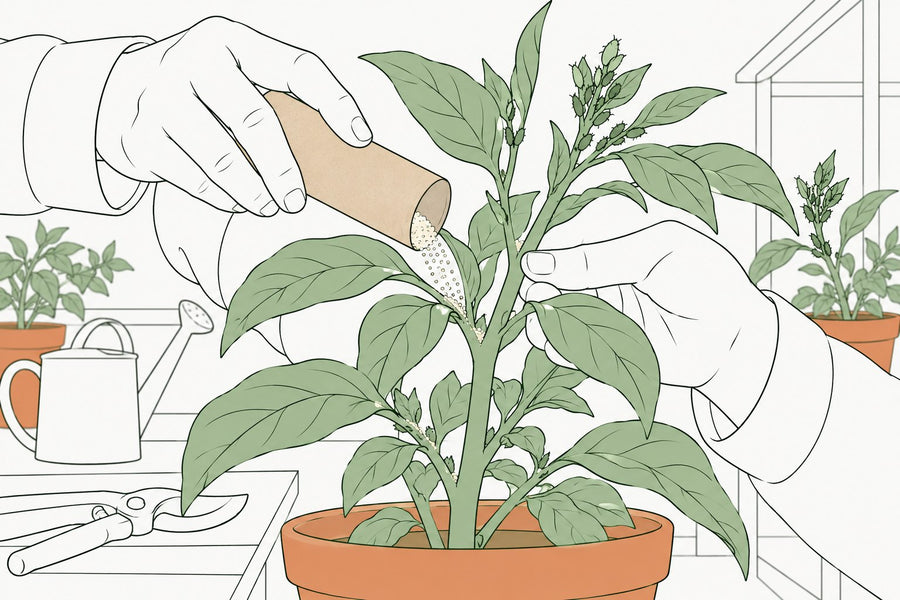 Sprinkle into leaf joints