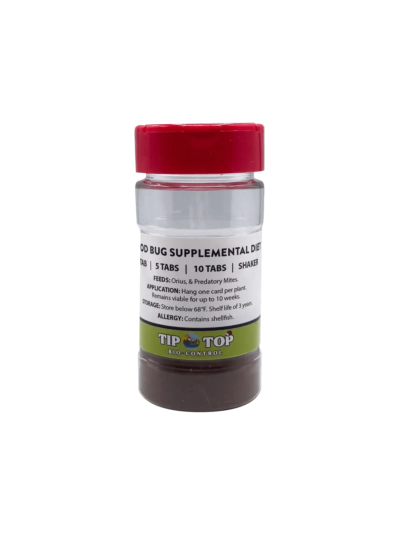 Predatory mite supplemental diet bottle promotes healthy garden insects, offering essential nutrients for beneficial bug growth.