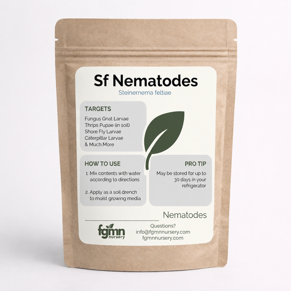 Package of Sf Nematodes with a label on a white background