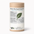 Kraft tube of FGMN Spider Mite Rapid Response, a three-species predatory mite blend labelled for active spider mite infestations.